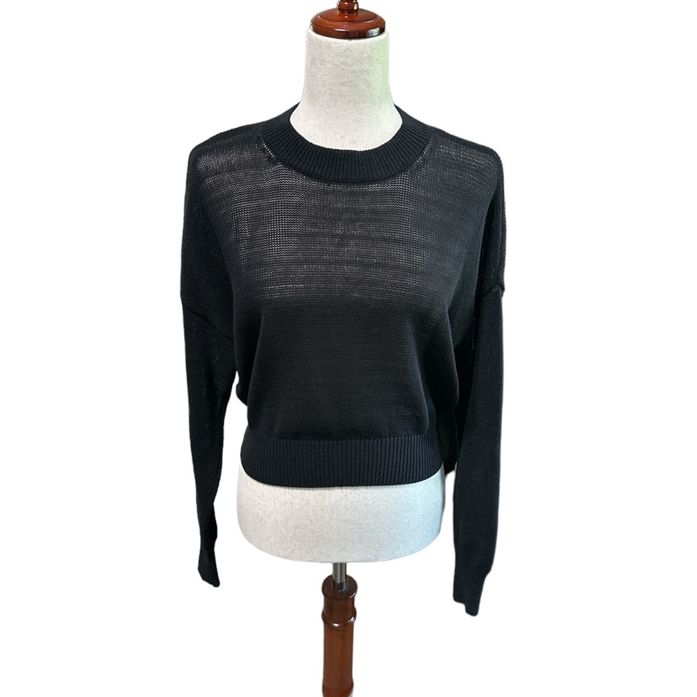NWOT Madewell Loose-Knit Crewneck Sweater in True Black